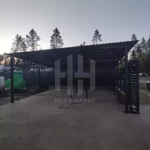 односкатный навес для автомобилей