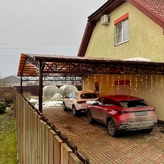 двускатный навес для двух авто