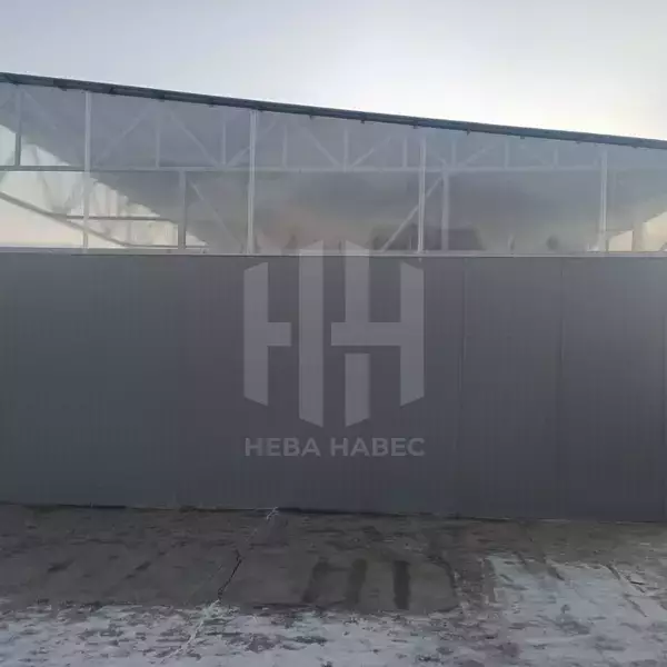 навес с боковыми стенками, вид сбоку
