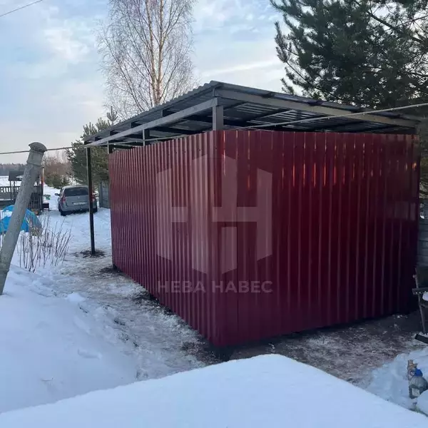 Навес - дровник с боковыми стенками