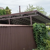 навес с односкатной крышей из профнастила марки К 20