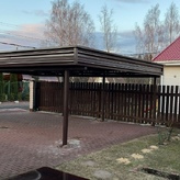 автомобильный навес с кровлей из профлиста