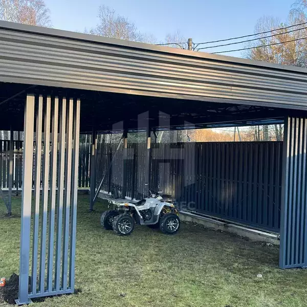 Навес односкатный с хозблоком и каркасом под зашивку сайдингом