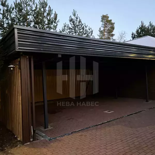 Навес из профлиста односкатный с фризом по периметру